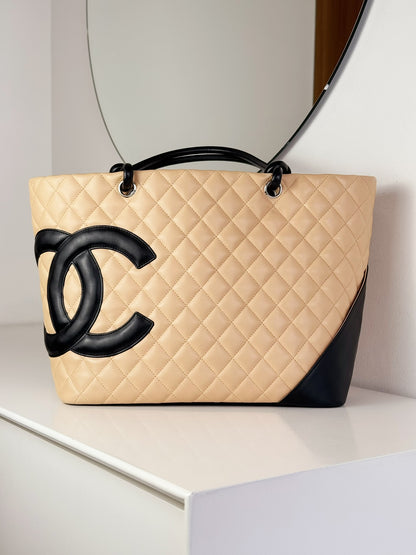 Chanel Vintage Cambon Tote Shoulder Bag