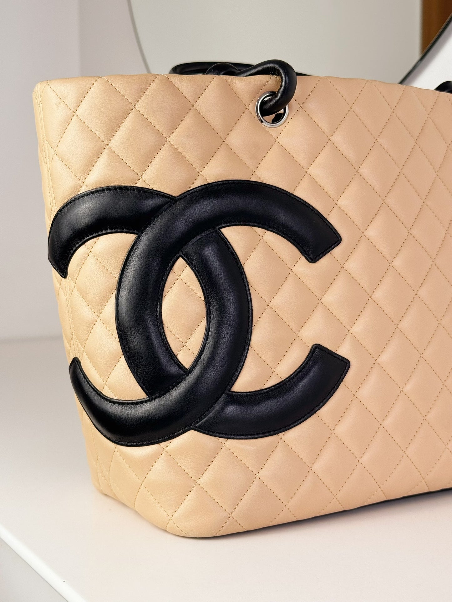 Chanel Vintage Cambon Tote Shoulder Bag