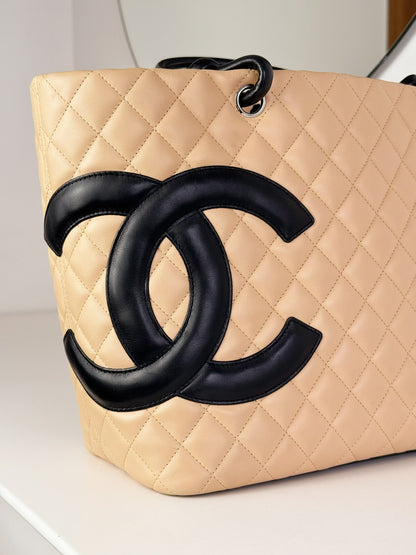 Chanel Vintage Cambon Tote Shoulder Bag