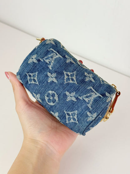 Louis Vuitton Denim Speedy Trousse Truth PM Pouch