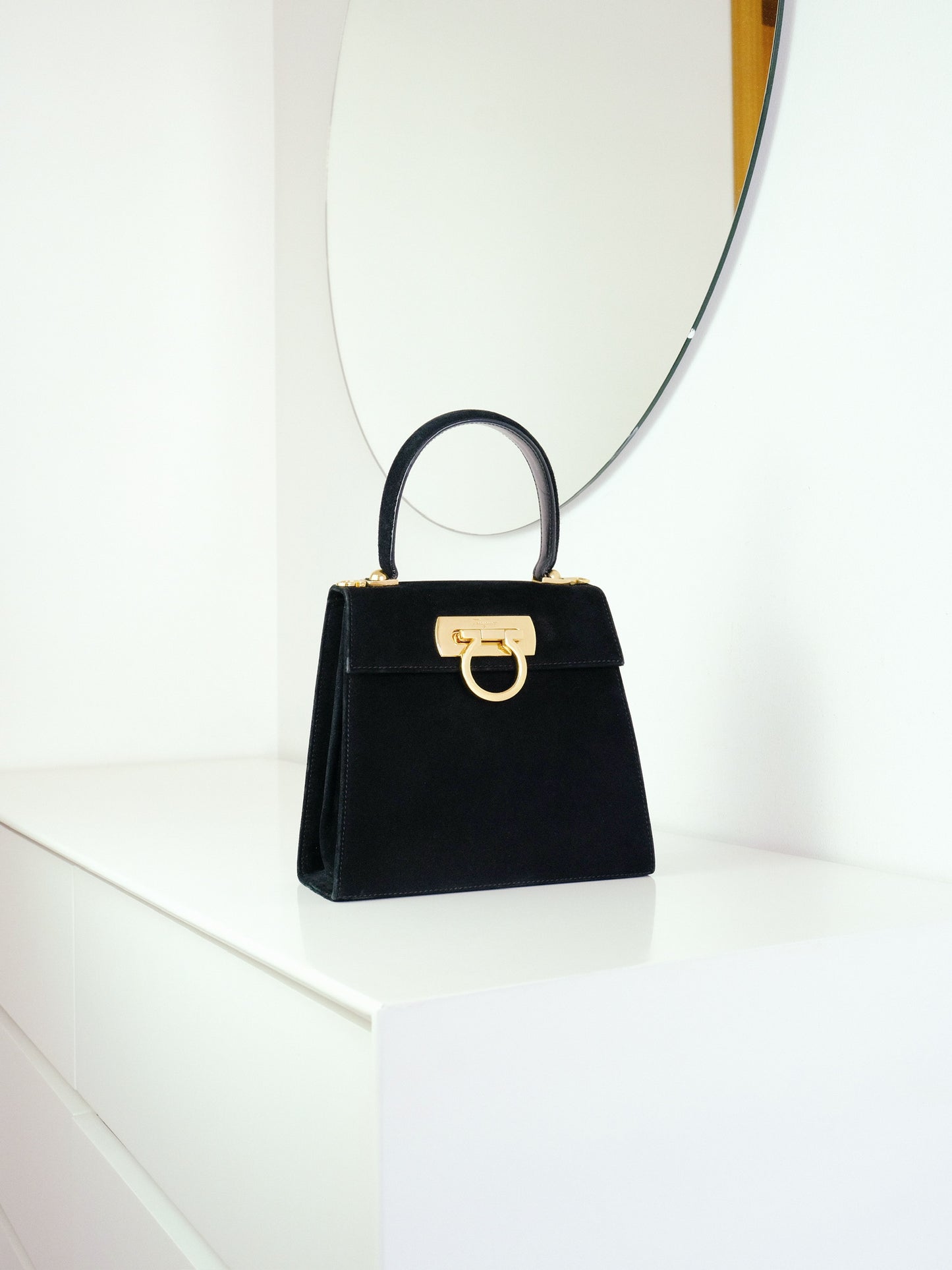 Salvatore Ferragamo Vintage Velvet Gancini Handbag Crossbody Bag