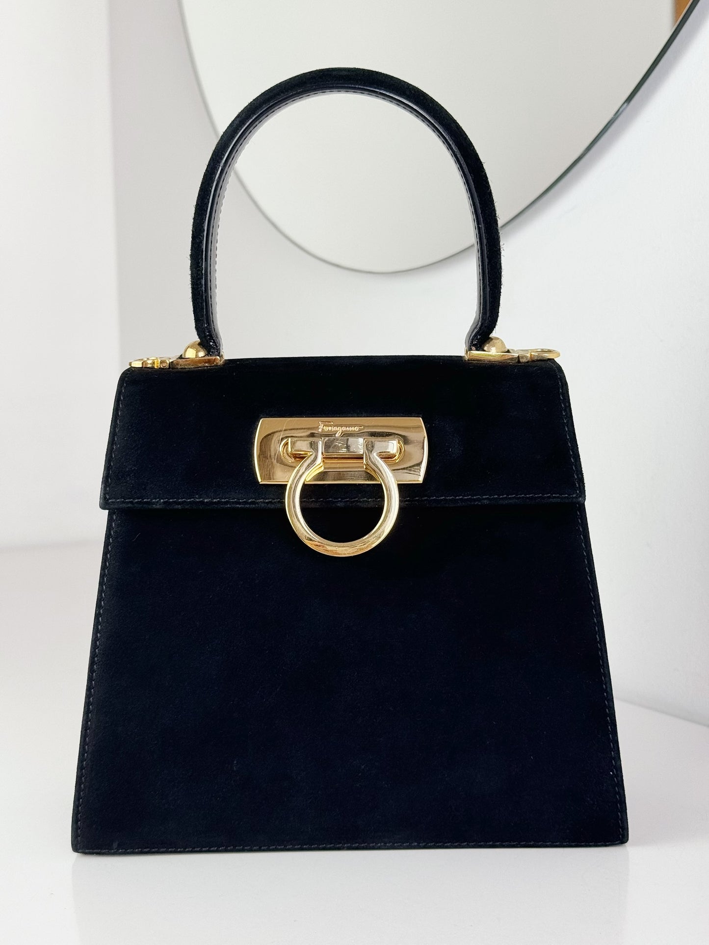 Salvatore Ferragamo Vintage Velvet Gancini Handbag Crossbody Bag