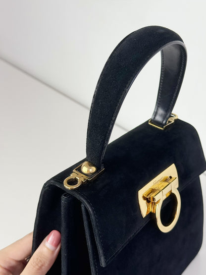 Salvatore Ferragamo Vintage Velvet Gancini Handbag Crossbody Bag