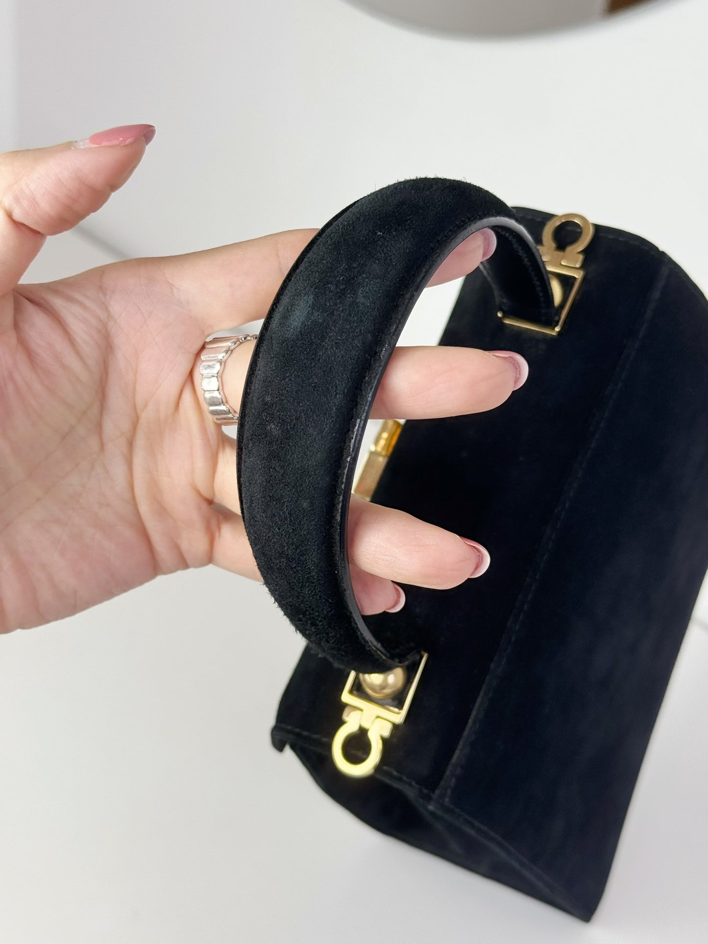 Salvatore Ferragamo Vintage Velvet Gancini Handbag Crossbody Bag