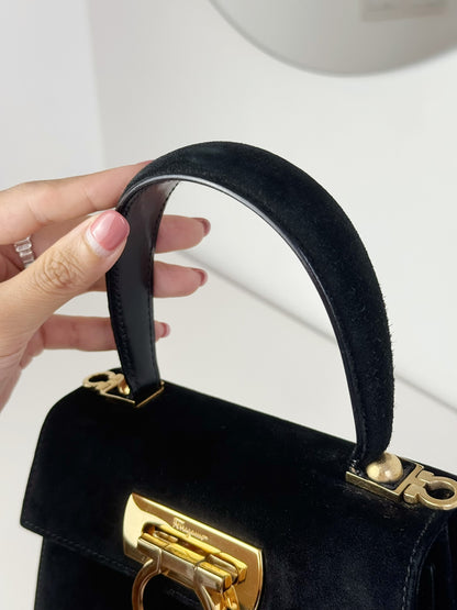 Salvatore Ferragamo Vintage Velvet Gancini Handbag Crossbody Bag