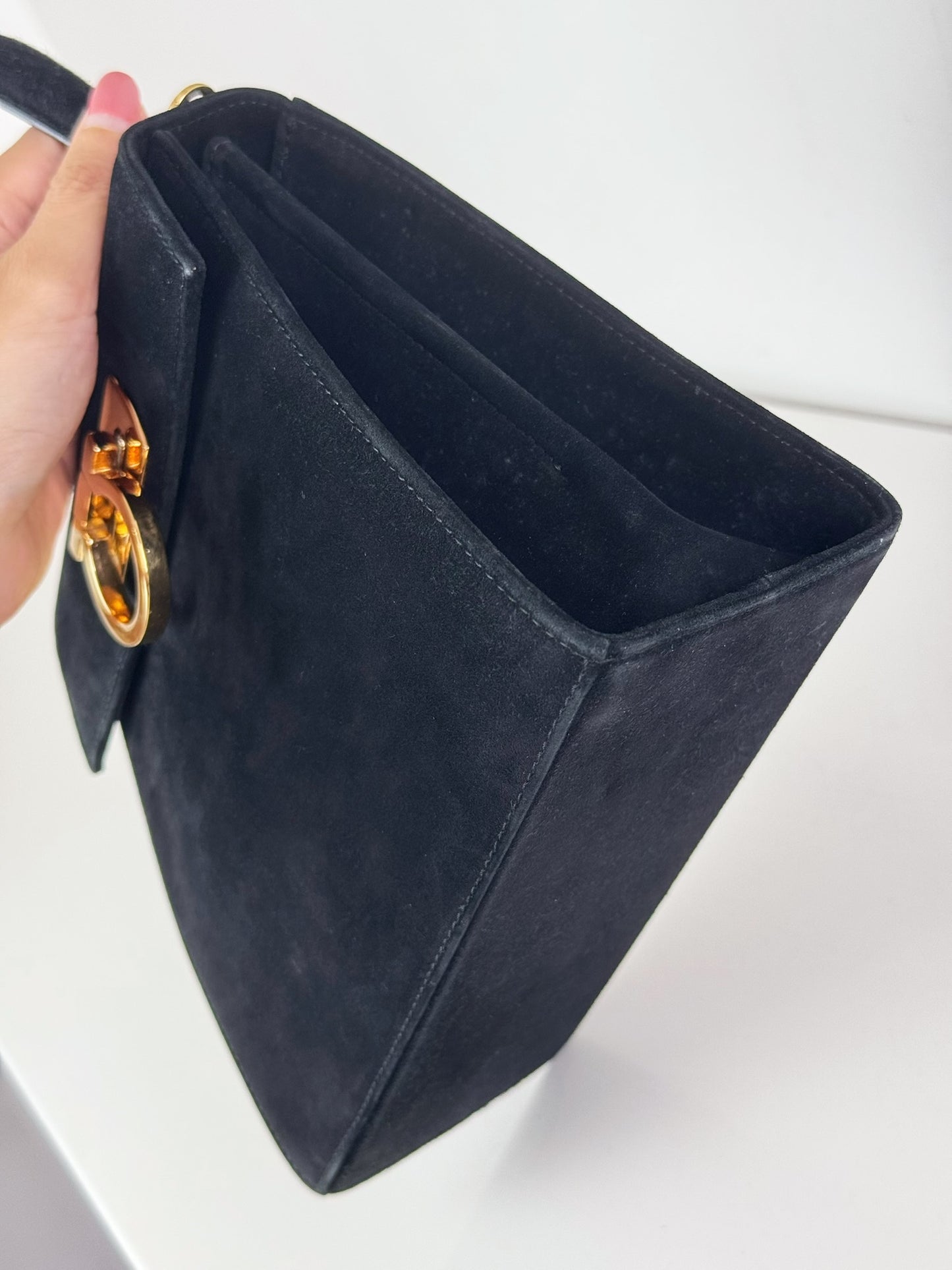 Salvatore Ferragamo Vintage Velvet Gancini Handbag Crossbody Bag