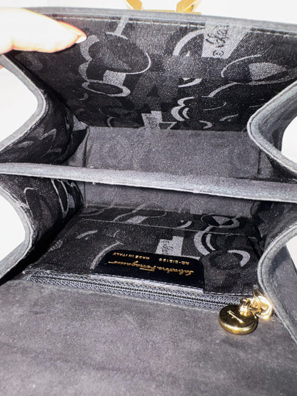 Salvatore Ferragamo Vintage Velvet Gancini Handbag Crossbody Bag