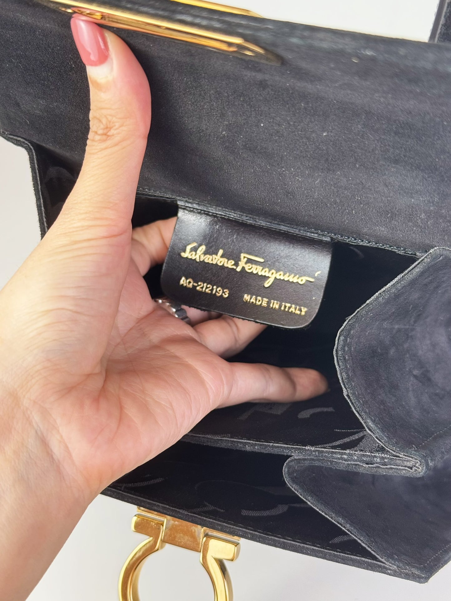 Salvatore Ferragamo Vintage Velvet Gancini Handbag Crossbody Bag