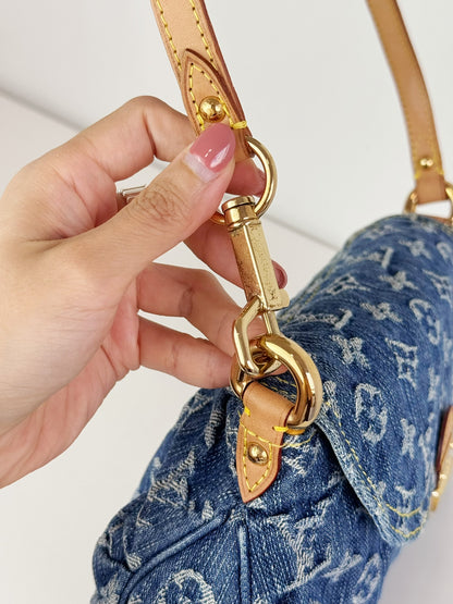 Louis Vuitton Denim Pleaty Mini One Shoulder Handbag
