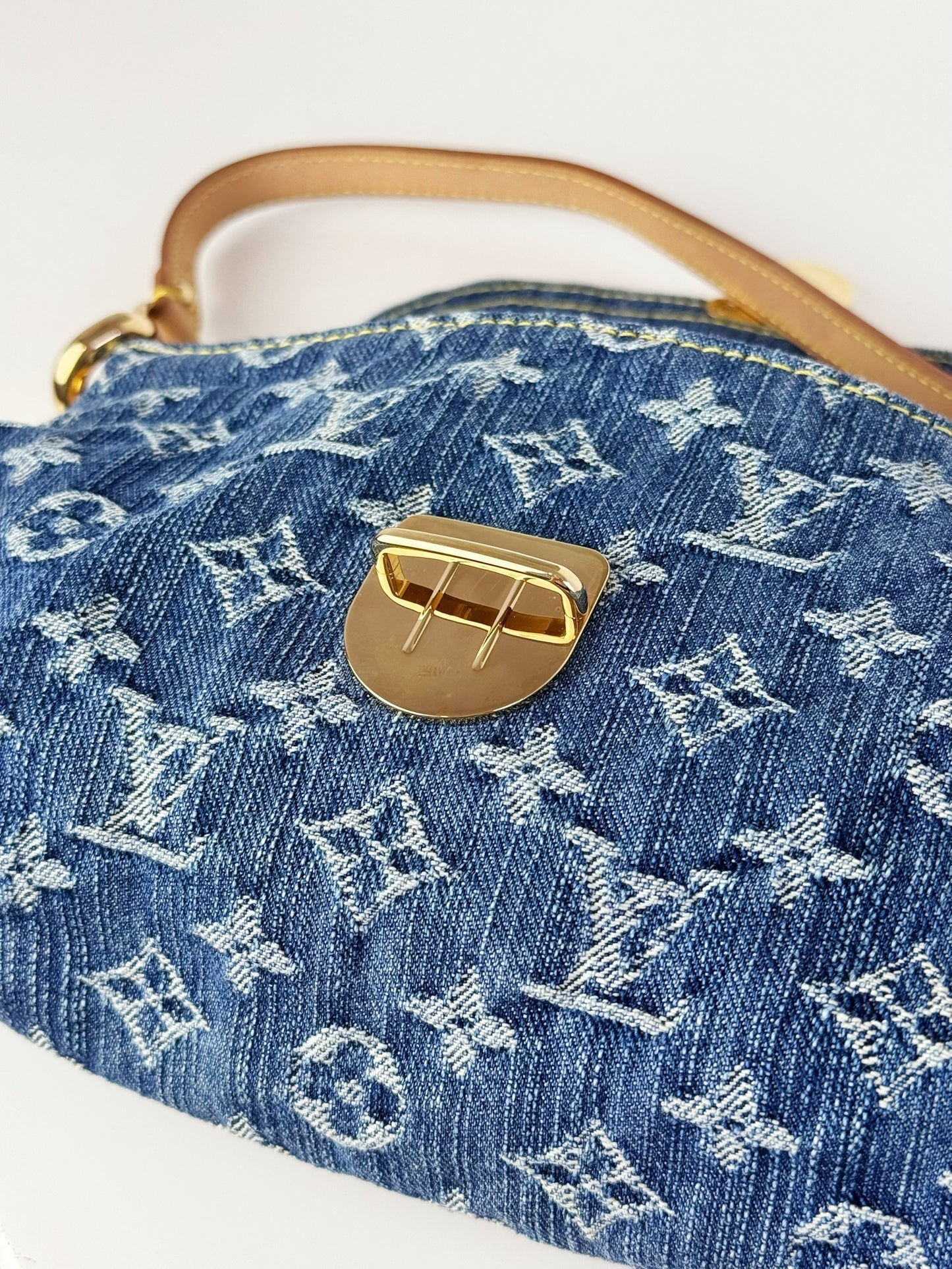 Louis Vuitton Denim Pleaty Mini One Shoulder Handbag