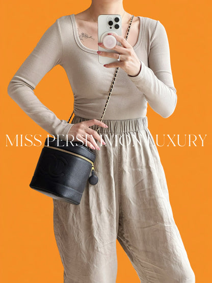 Chanel Vintage Caviar Vanity Crossbody Bag