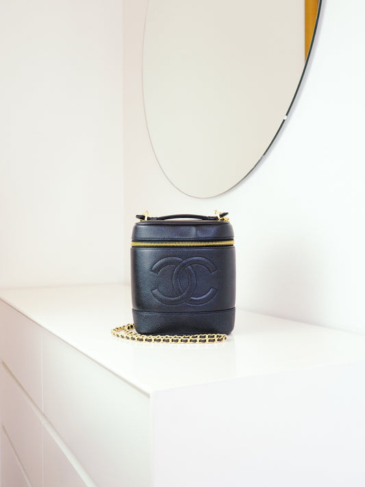 Chanel Vintage Caviar Vanity Crossbody Bag