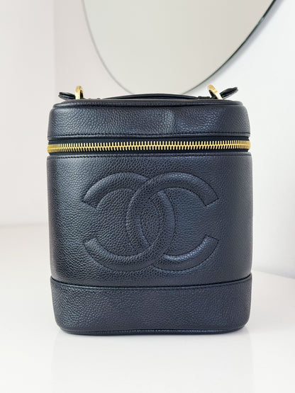 Chanel Vintage Caviar Vanity Crossbody Bag