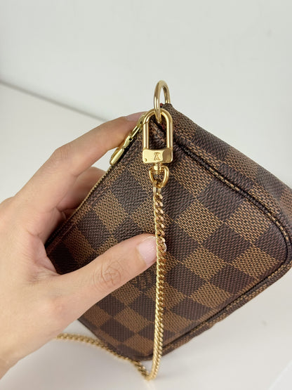 Louis Vuitton Vintage Mini Damier Pochette Accessoires Shoulder Crossbody Bag