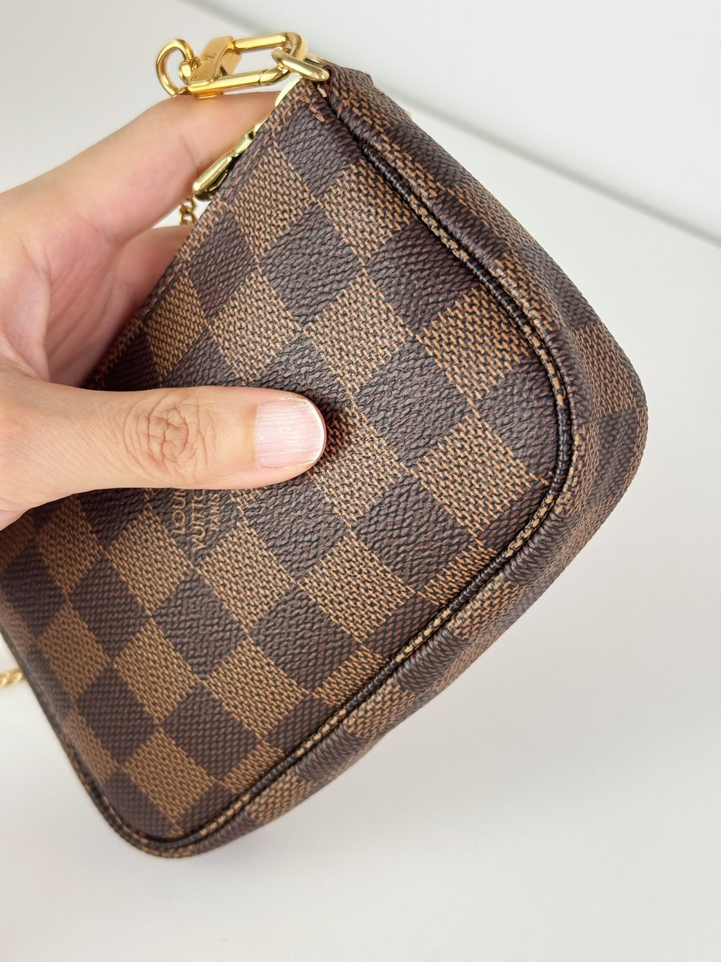 Louis Vuitton Vintage Mini Damier Pochette Accessoires Shoulder Crossbody Bag