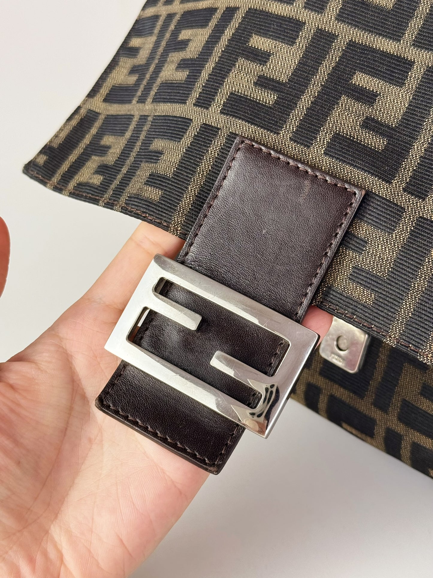 Fendi Vintage Zucca Mamma Baguette Shoulder Bag