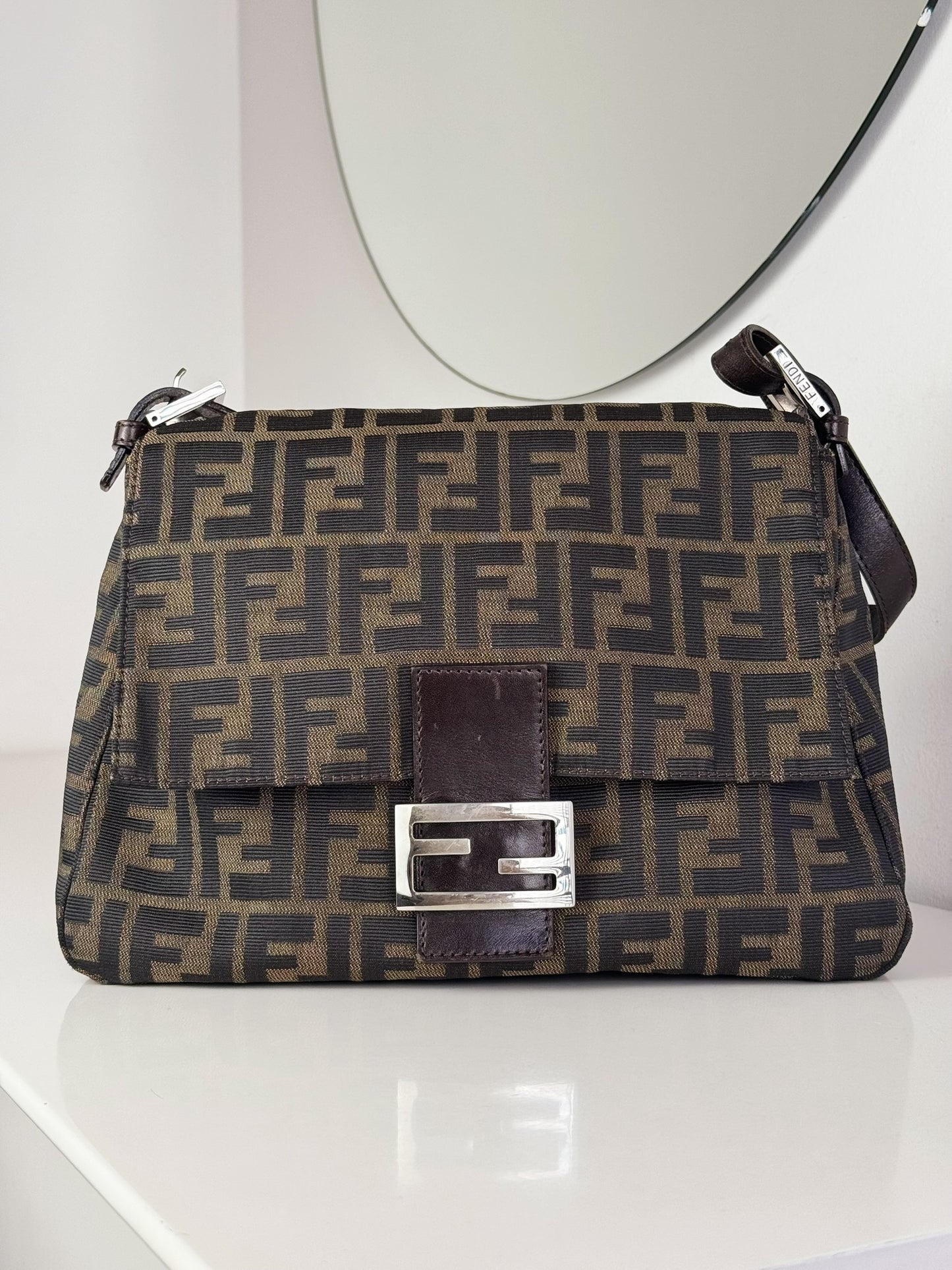 Fendi Vintage Zucca Mamma Baguette Shoulder Bag