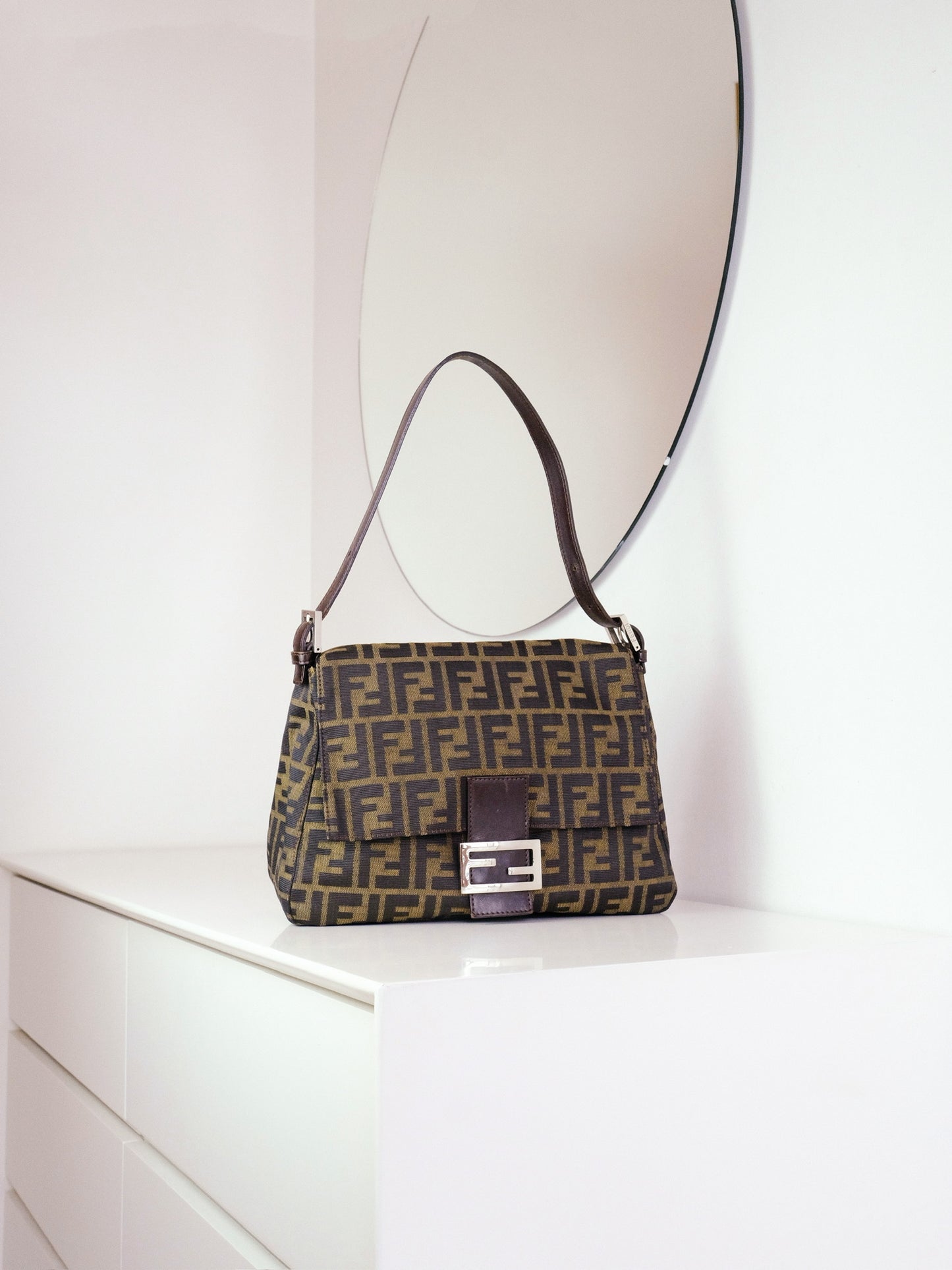 Fendi Vintage Zucca Mamma Baguette Shoulder Bag