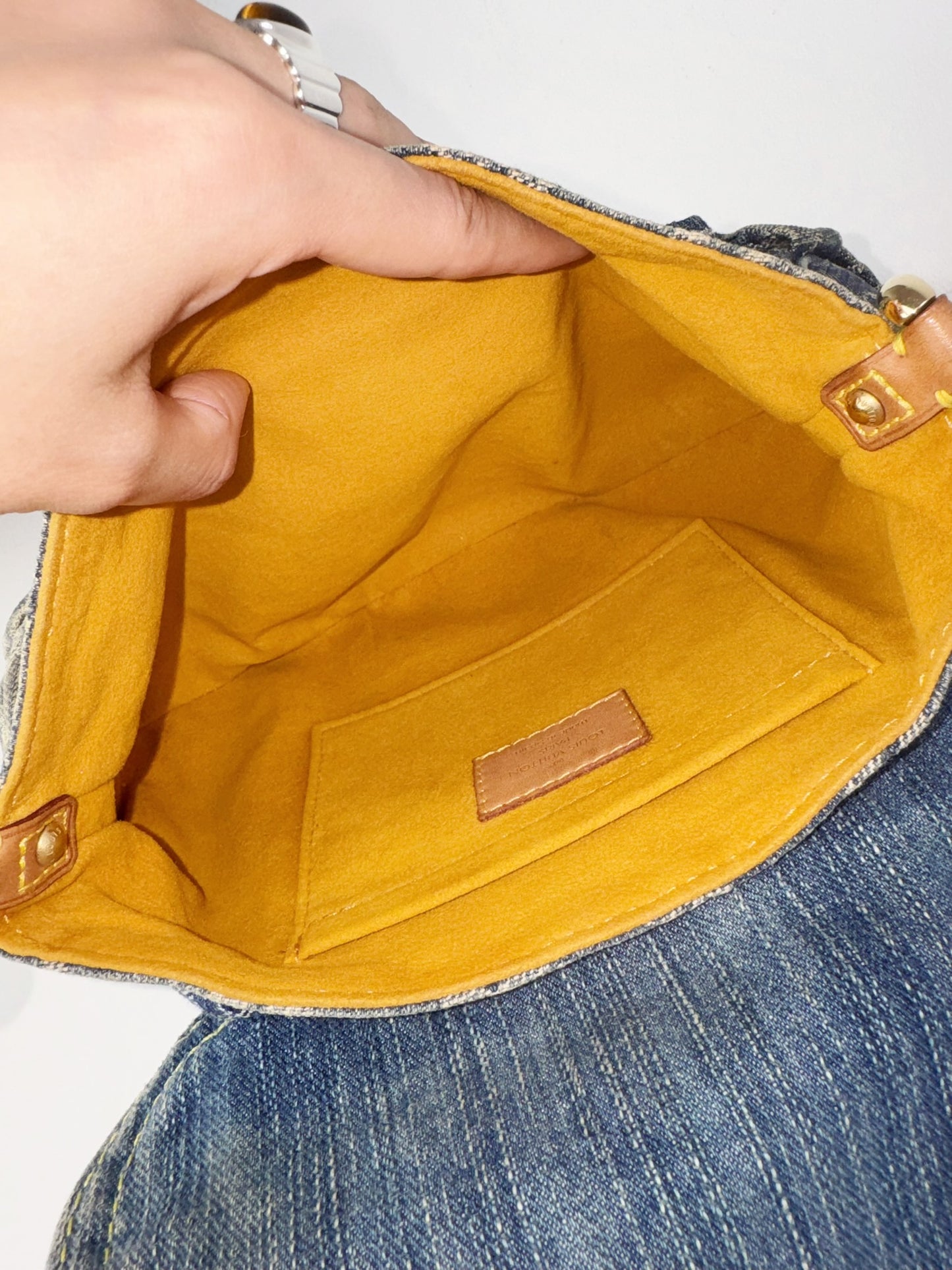 Louis Vuitton Denim Pleaty Mini One Shoulder Handbag