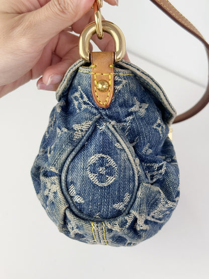 Louis Vuitton Denim Pleaty Mini One Shoulder Handbag