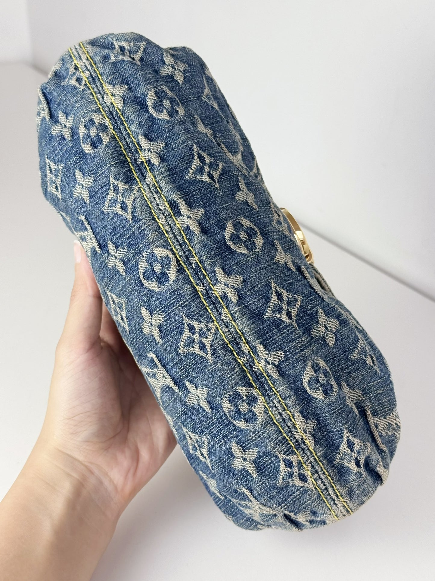 Louis Vuitton Denim Pleaty Mini One Shoulder Handbag