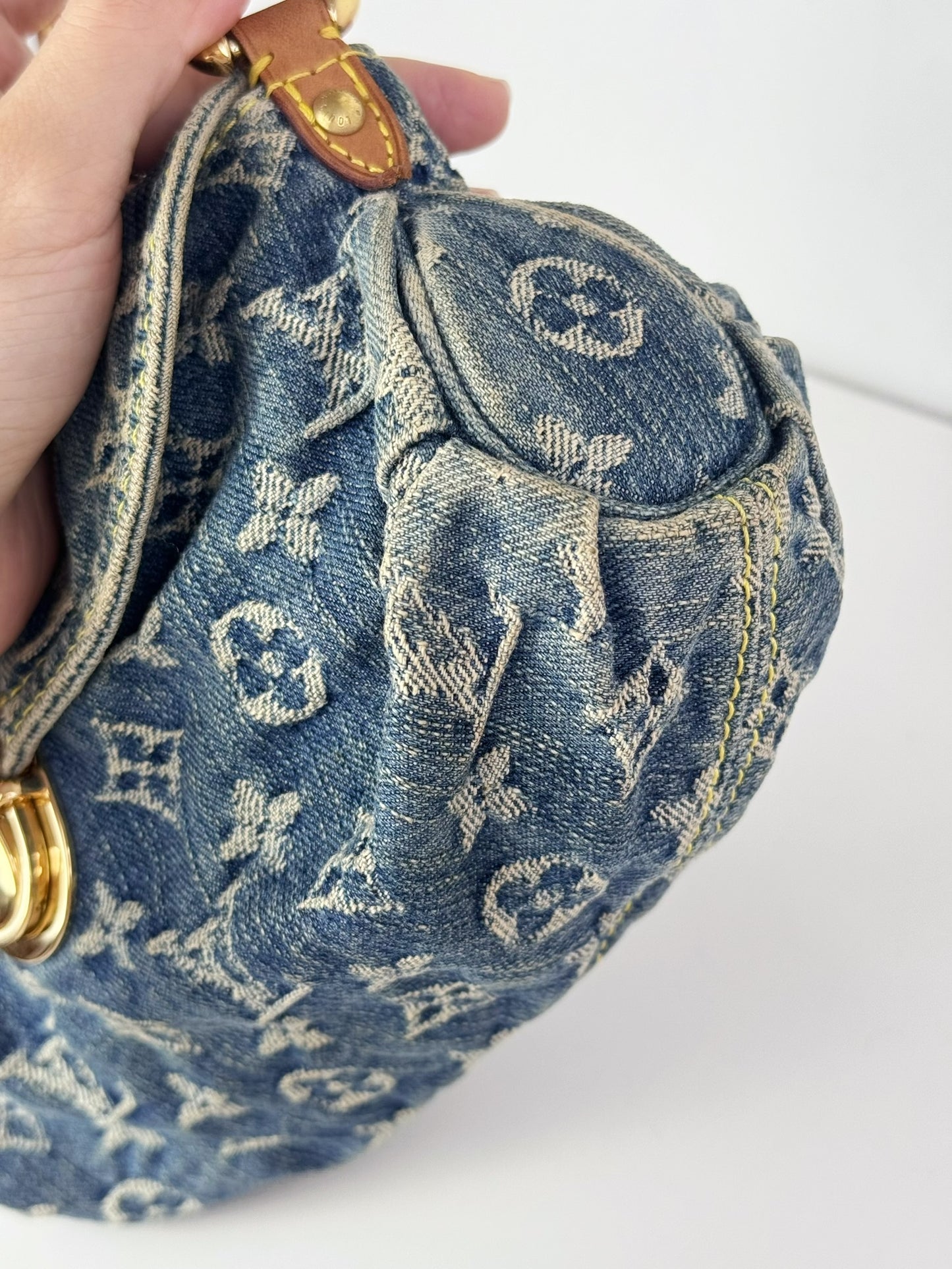 Louis Vuitton Denim Pleaty Mini One Shoulder Handbag