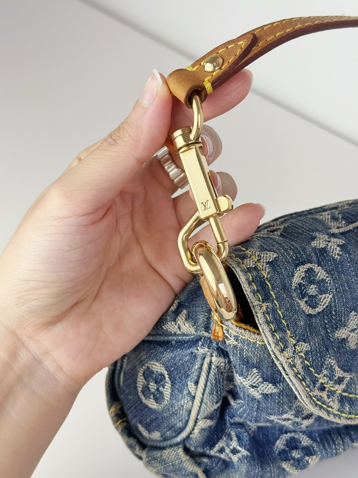 Louis Vuitton Denim Pleaty Mini One Shoulder Handbag