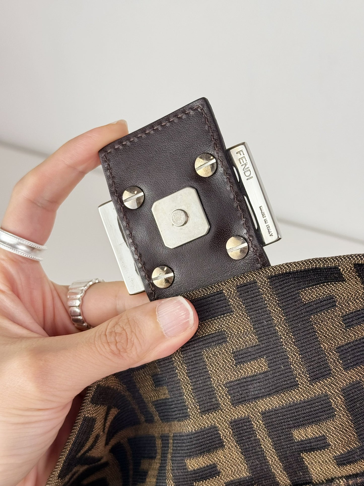 Fendi Vintage Zucca Baguette Shoulder Bag