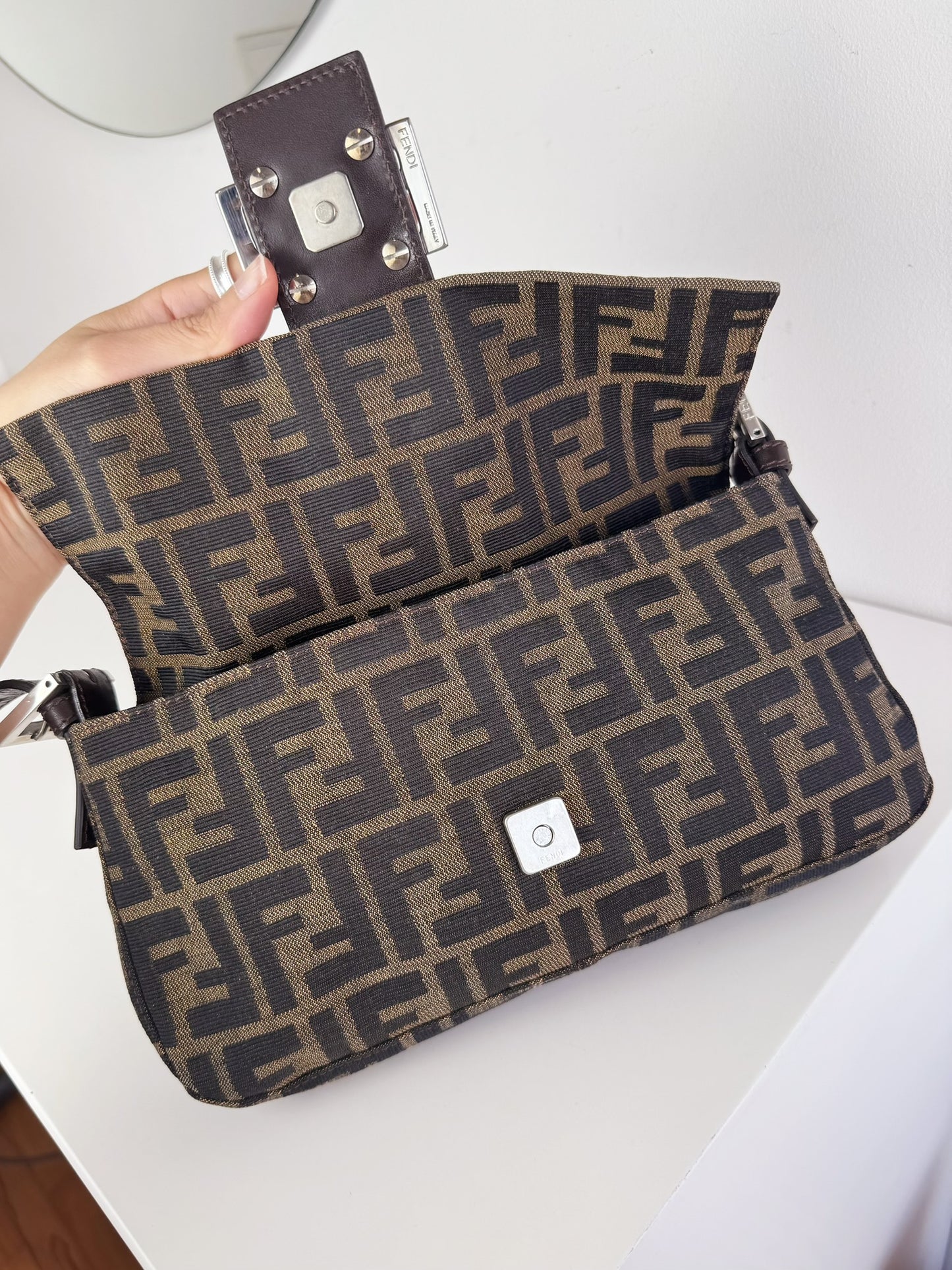 Fendi Vintage Zucca Baguette Shoulder Bag