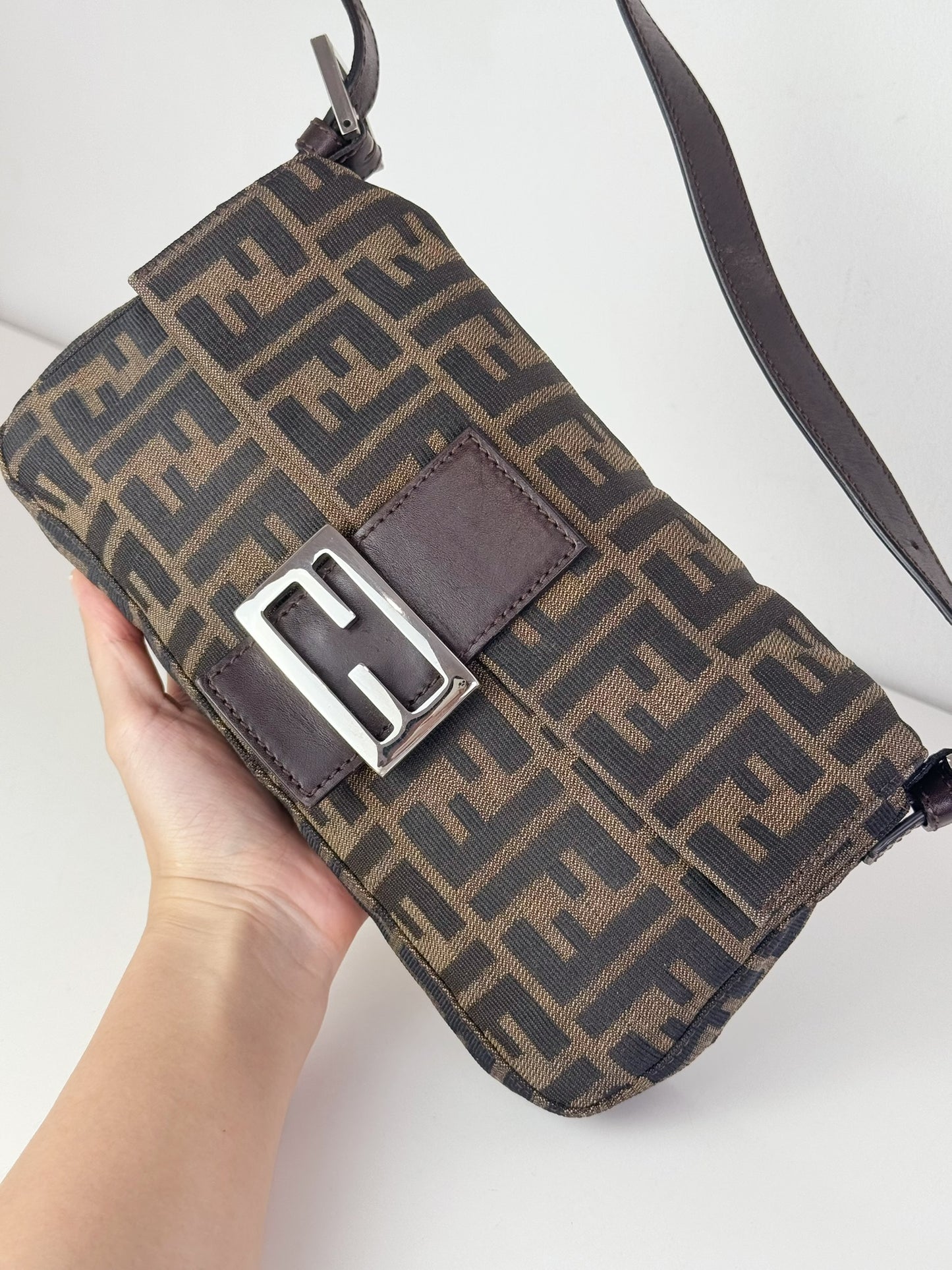 Fendi Vintage Zucca Baguette Shoulder Bag