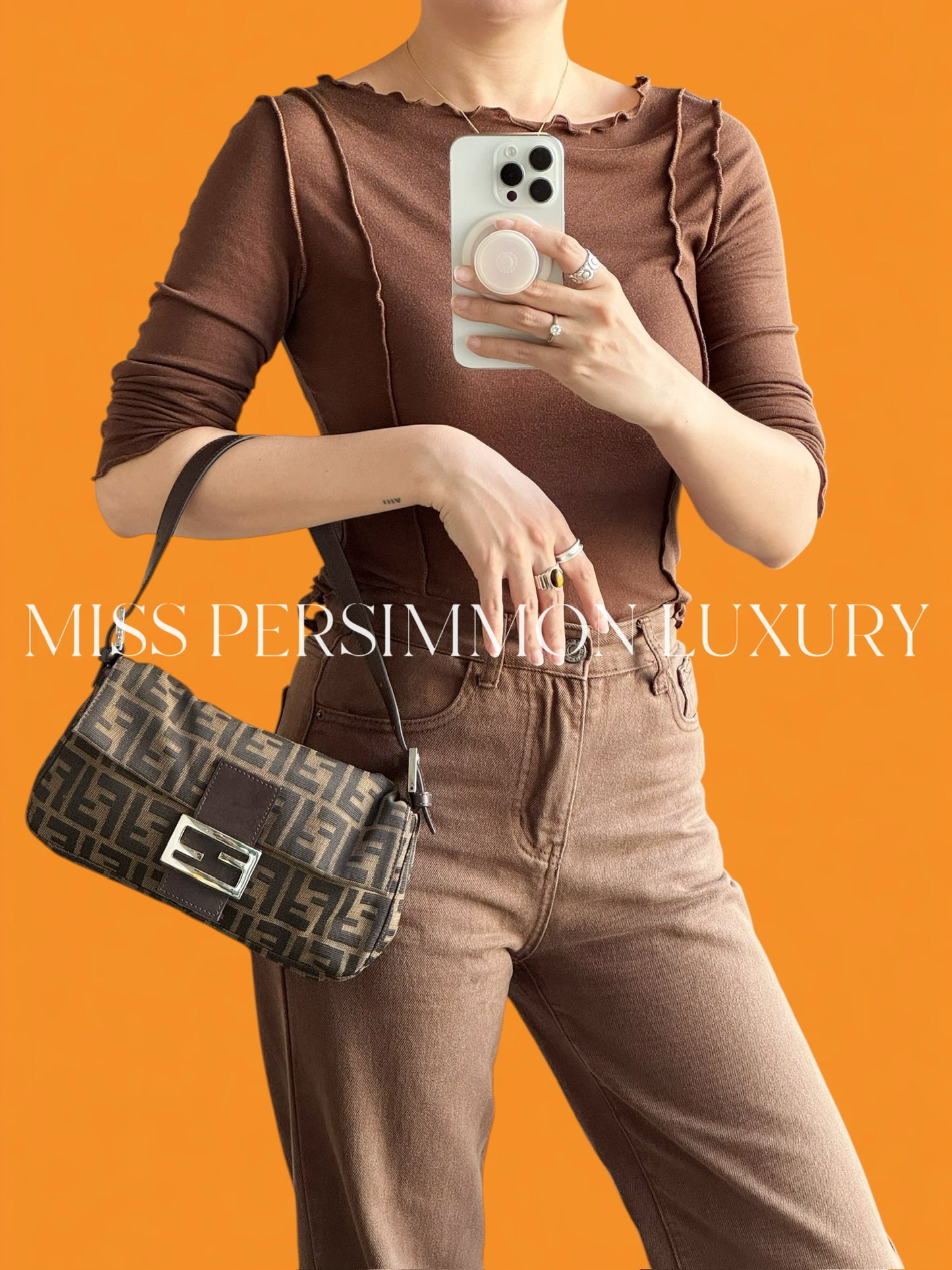 Fendi Vintage Zucca Baguette Shoulder Bag