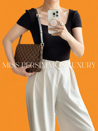 Louis Vuitton Vintage Damier Musette Tango Shoulder Crossbody Bag