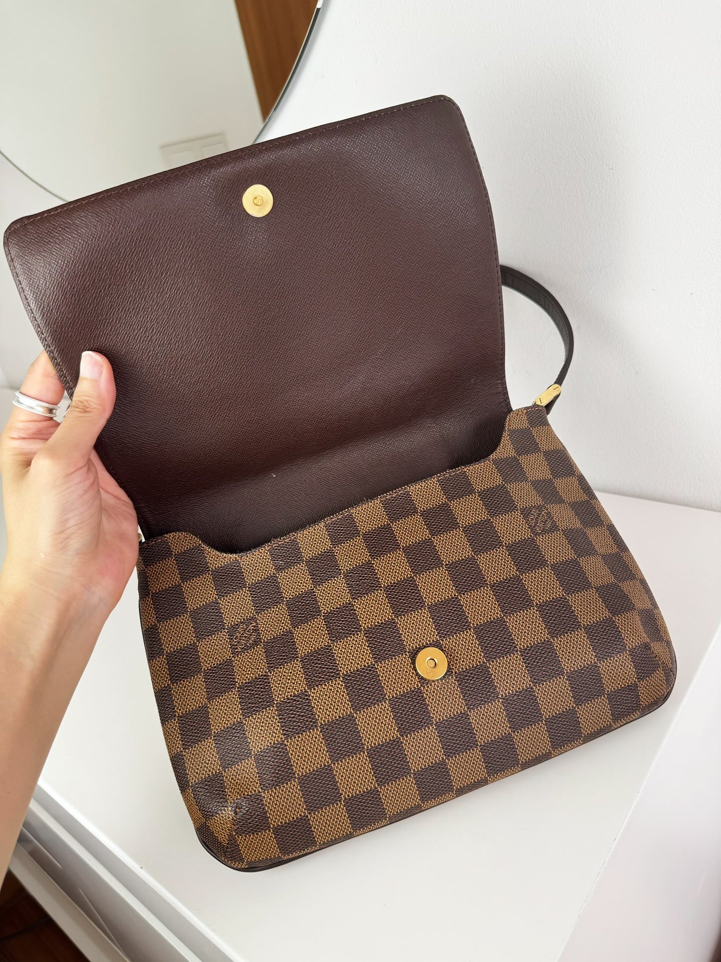Louis Vuitton Vintage Damier Musette Tango Shoulder Crossbody Bag
