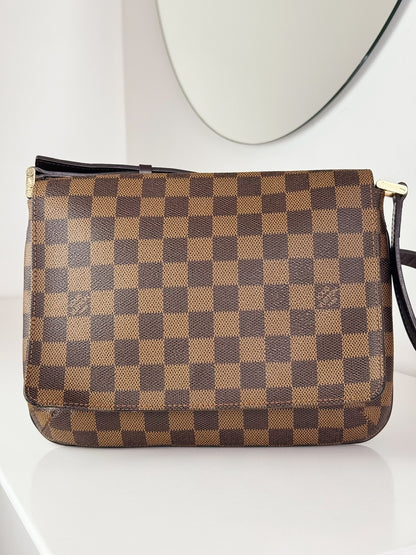 Louis Vuitton Vintage Damier Musette Tango Shoulder Crossbody Bag
