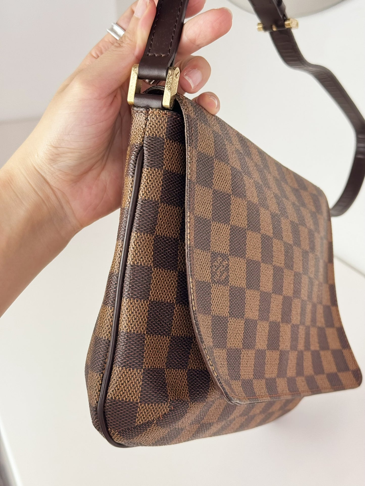 Louis Vuitton Vintage Damier Musette Tango Shoulder Crossbody Bag