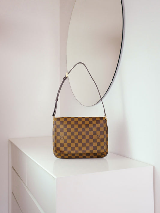 Louis Vuitton Vintage Damier Musette Tango Shoulder Crossbody Bag