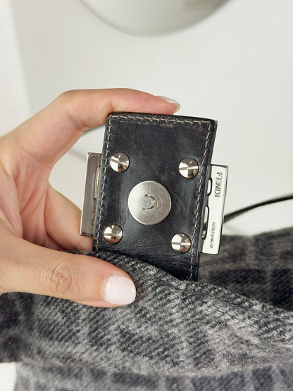Fendi Vintage Wool Zucca Mamma Baguette Shoulder Bag