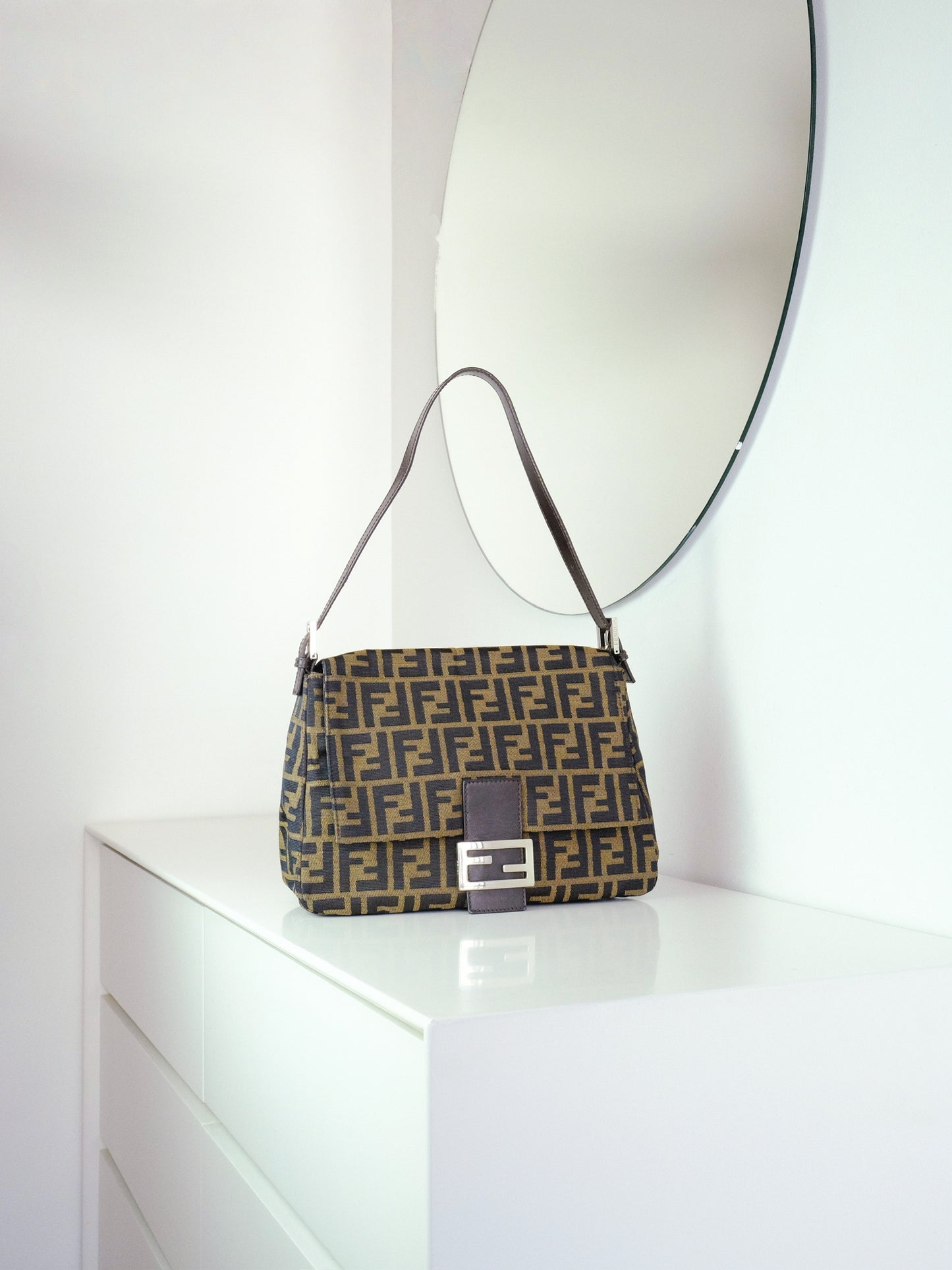 Fendi Vintage Zucca Mamma Baguette Shoulder Bag