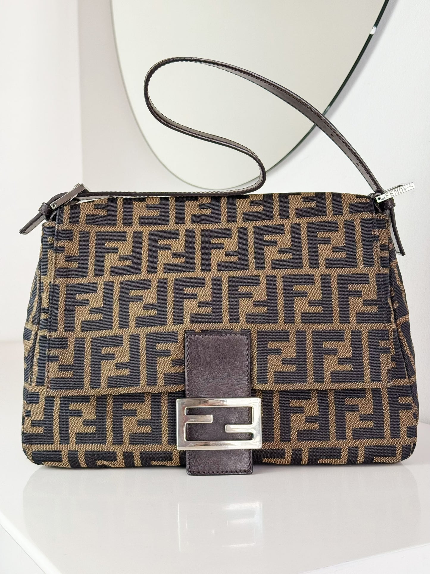 Fendi Vintage Zucca Mamma Baguette Shoulder Bag