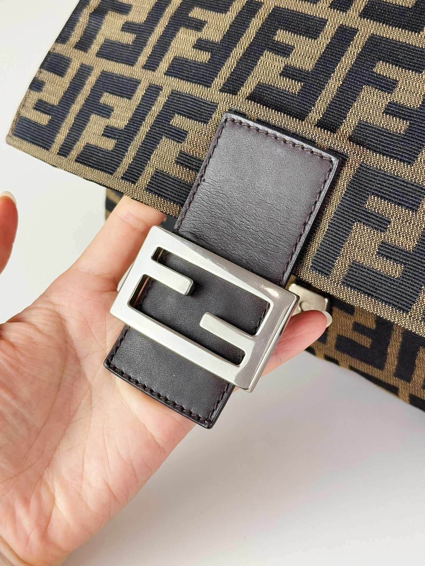 Fendi Vintage Zucca Mamma Baguette Shoulder Bag