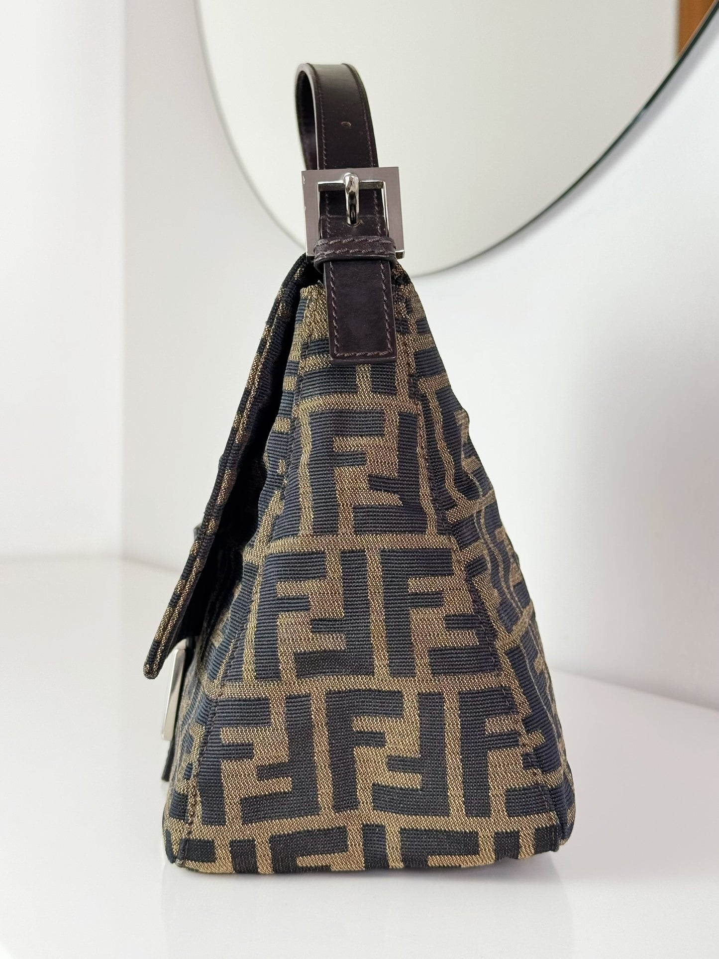 Fendi Vintage Zucca Mamma Baguette Shoulder Bag