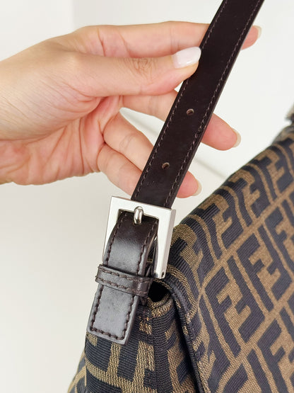 Fendi Vintage Zucca Mamma Baguette Shoulder Bag