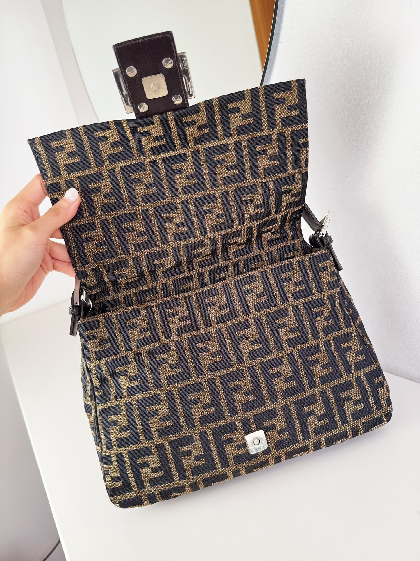 Fendi Vintage Zucca Mamma Baguette Shoulder Bag