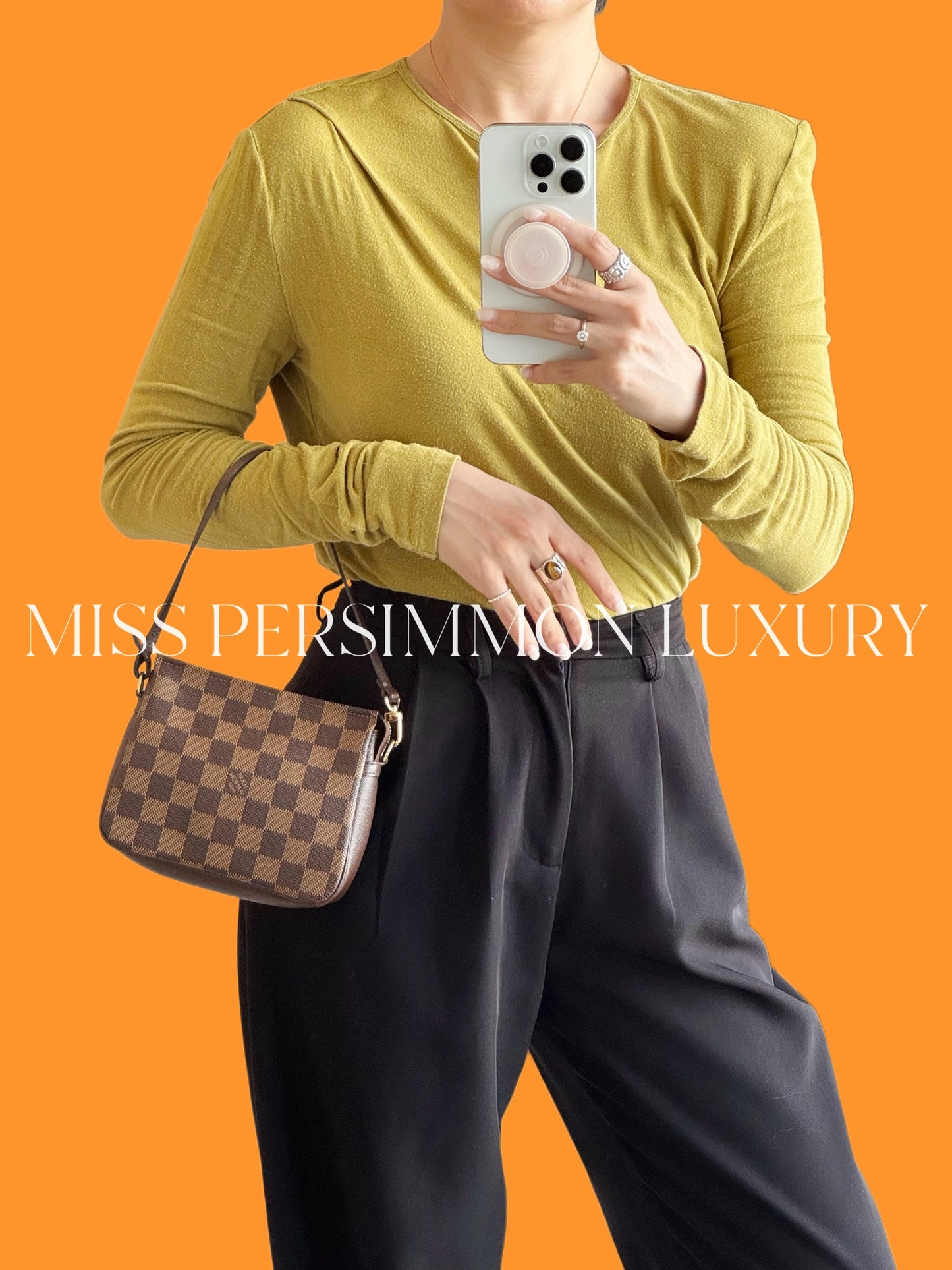 Louis Vuitton Vintage Damier Trousse Pochette Shoulder Crossbody Bag