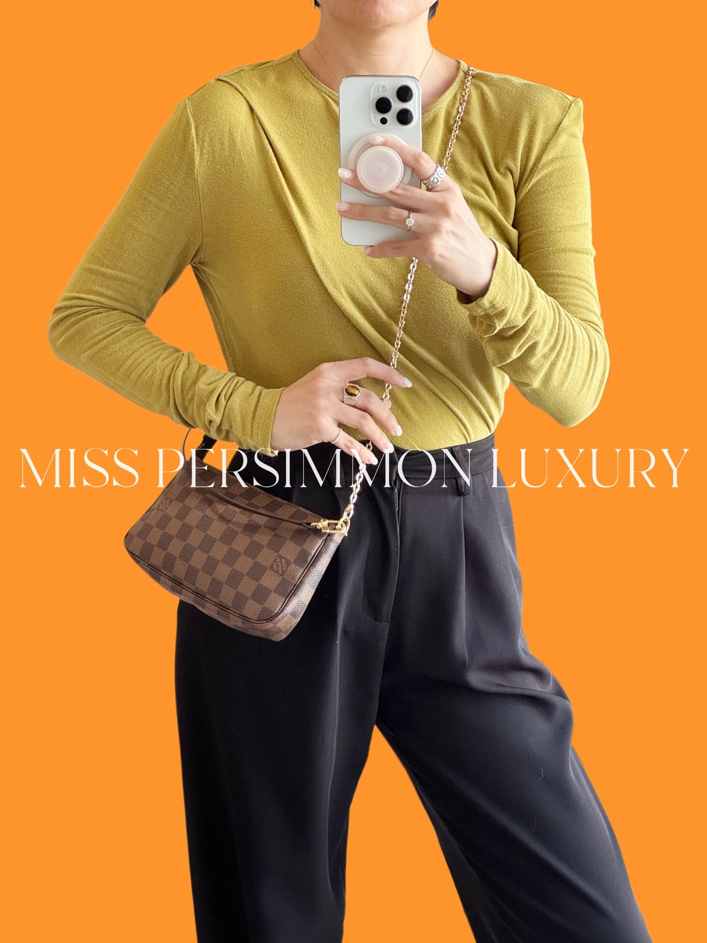 Louis Vuitton Vintage Damier Pochette Accessoires Shoulder Crossbody Bag