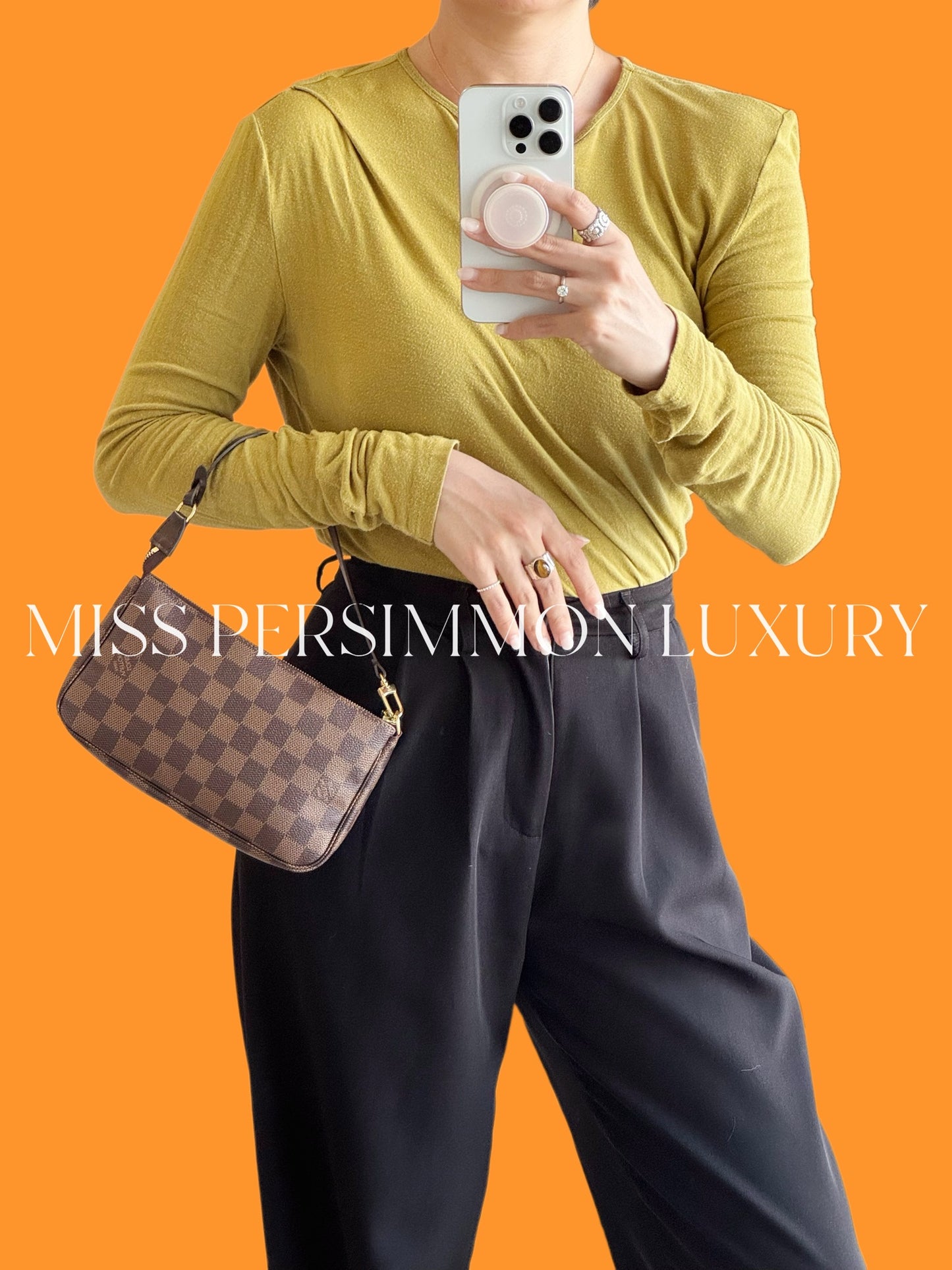 Louis Vuitton Vintage Damier Pochette Accessoires Shoulder Crossbody Bag