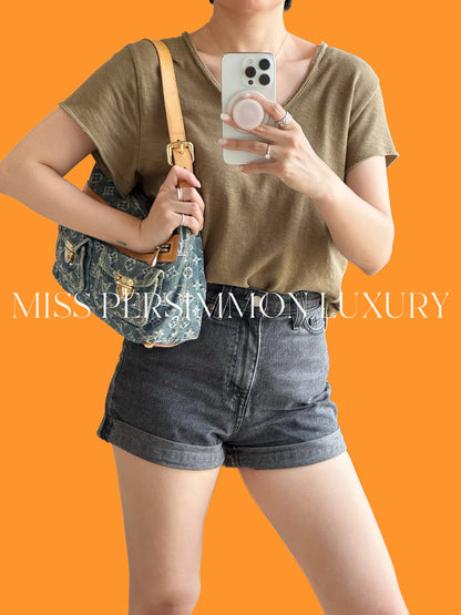 Louis Vuitton Vintage Denim Baggy PM Shoulder Bag