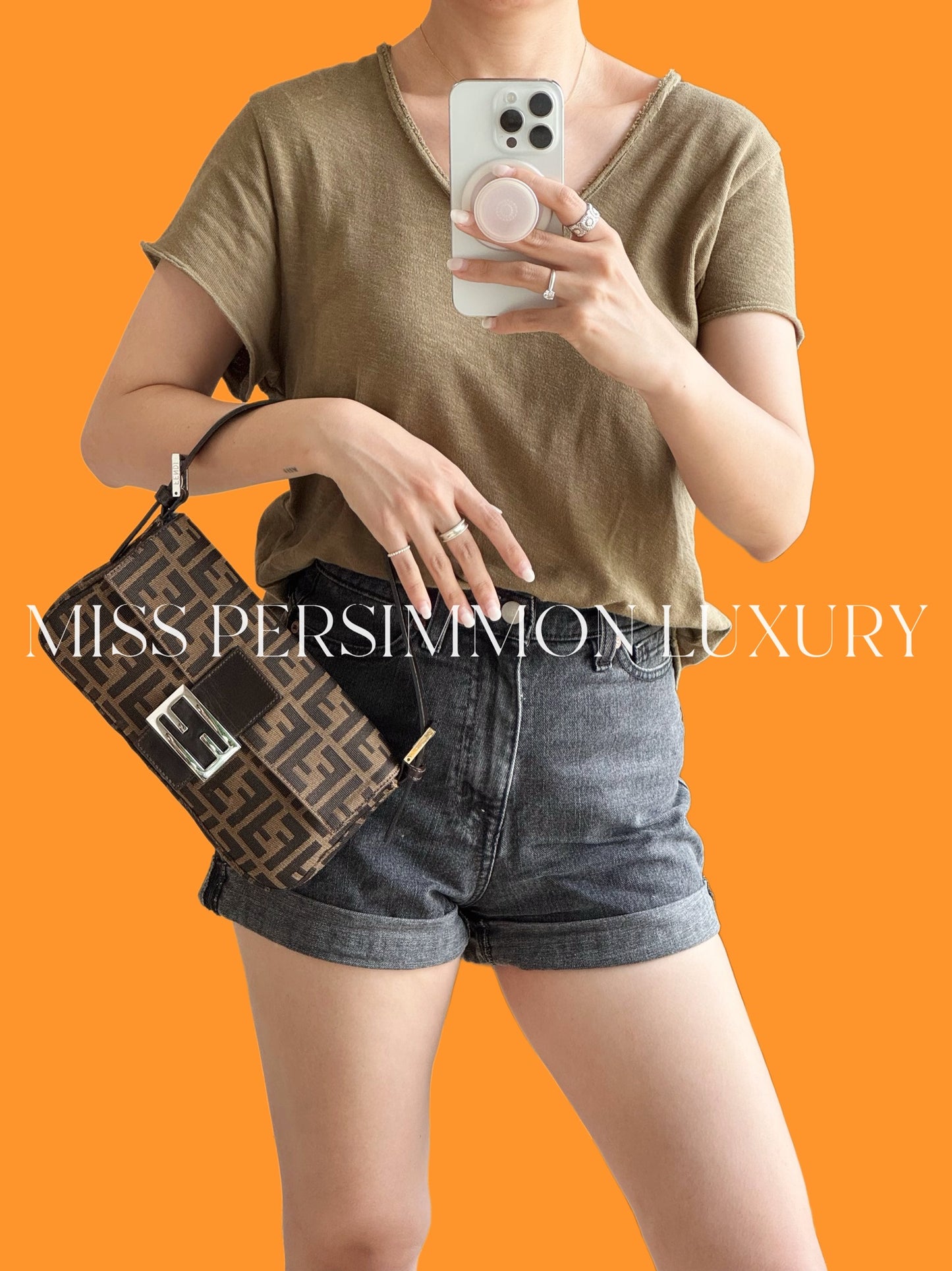 Fendi Vintage Zucca Baguette Shoulder Bag
