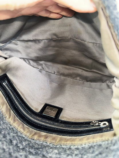 Fendi Vintage Knit Wool Mamma Baguette Shoulder Bag