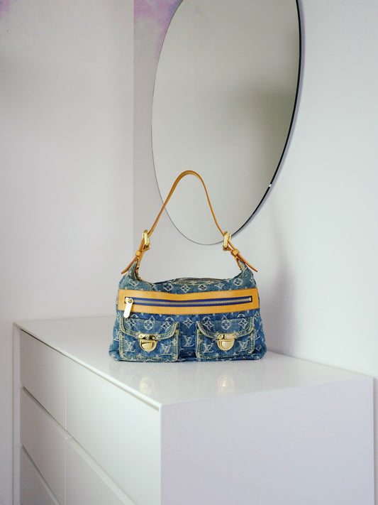 Louis Vuitton Vintage Denim Baggy PM Shoulder Bag
